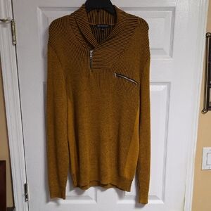 INC International Concepts Men's Mustard Zip-Up Sweater